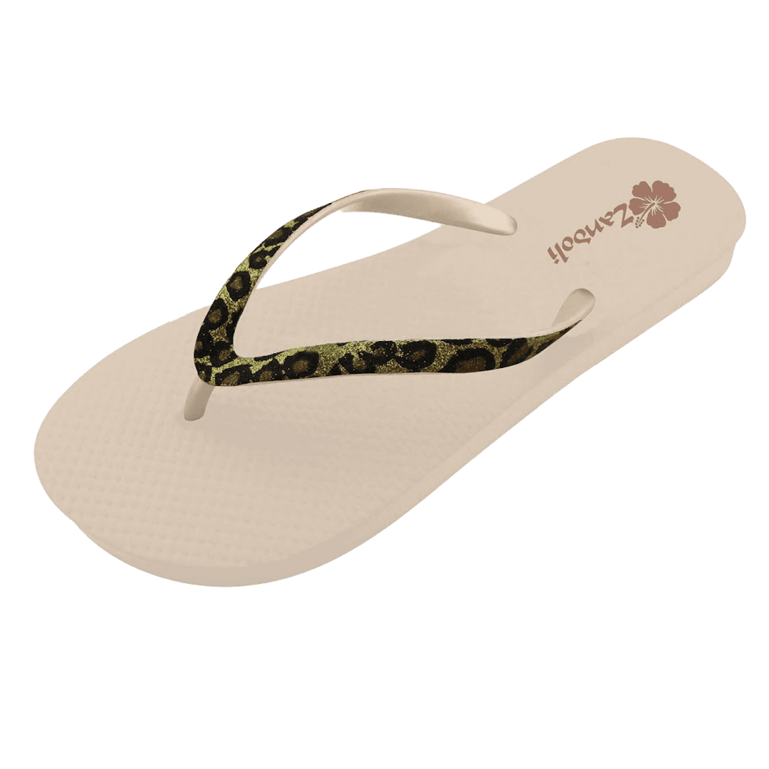 Tongs Pailletes Léopard | Zandoli — vue 3
